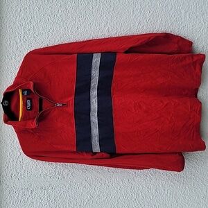 CHAPS sz L zip up pullover long sleeve sweater polo